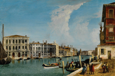 ₴ Репродукция городской пейзаж от 217 грн.: Венеция, вид на Гранд-канал с Ка-Пезаро и дворца Фоскари