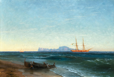 ₴ Купить картину море известного художника от 166 грн.: Вид на Капри