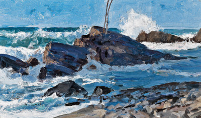 ₴ Купити картину море художника від 193 грн.: Бурхливе море на скелястому березі