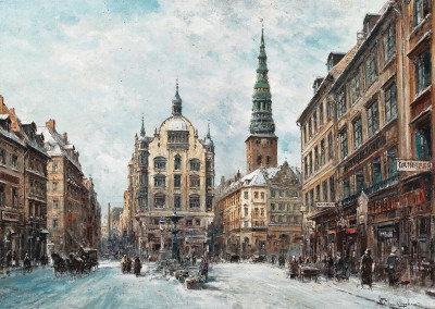 ₴ Репродукція міський пейзаж від 301 грн.: Зимовий мотив із Копенгагену
