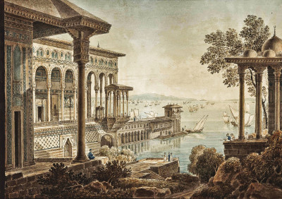 ₴ Репродукція краєвид від 229 грн.: Вид на Босфор у Константинополі, палац на передньому плані