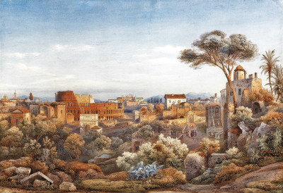 ₴ Репродукція краєвид від 223 грн: Вид на Рим із заходу, з Колізеєм і Римським форумом