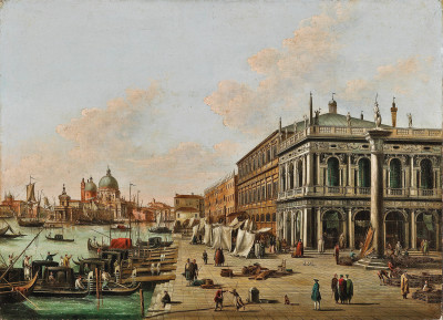 ₴ Репродукція міський краєвид від 229 грн.: Моло біля Бібліотеки Марчіана, що виходить на вхід у Великий канал, Венеція