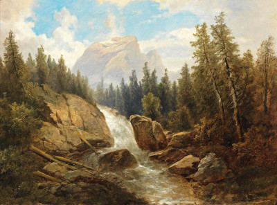 ₴ Репродукция пейзаж от 235 грн.: Водопад в горах
