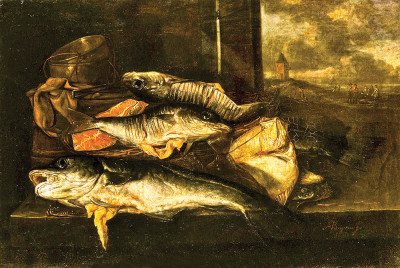 ₴ Репродукція натюрморт від 217 грн.: Риби на столі