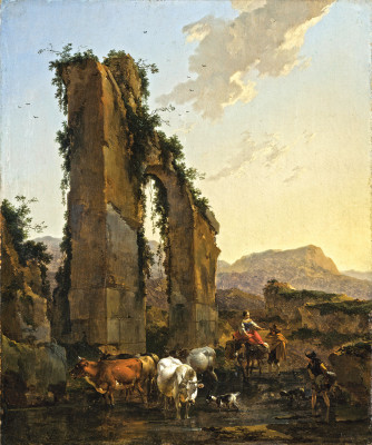 ₴ Репродукція краєвид від 232 грн.: Селяни біля зруйнованого акведука