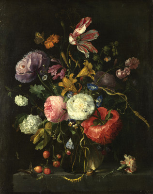 ₴ Репродукция натюрморт от 242 грн.: Цветы в стеклянной вазе