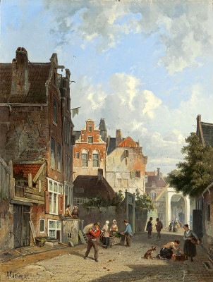 ₴ Репродукція міський пейзаж від 252 грн.: Голландська вулична сцена