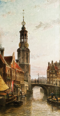 ₴ Репродукція міський краєвид 135 грн.: Вид на Мунторен в Амстердамі