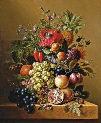 ₴ Репродукция натюрморт от 237 грн.: Овощи, цветы и фрукты