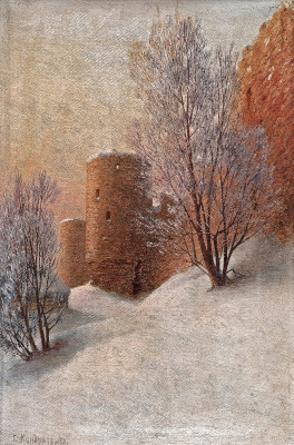 ₴ Картина пейзаж художника від 170 грн.: Зима, Капорійская фортеця