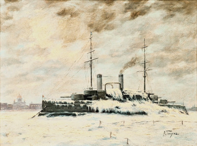 ₴ Картина морской пейзаж художника от 181 грн.: Корабль зимой