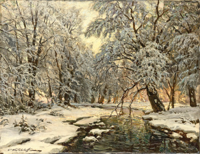 ₴ Картина пейзаж художника від 247 грн.: Зима в лісі