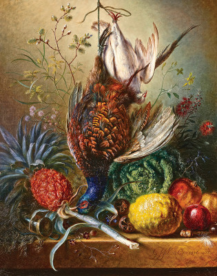 ₴ Картина натюрморт відомого художника від 165 грн.: Дичина і фрукти