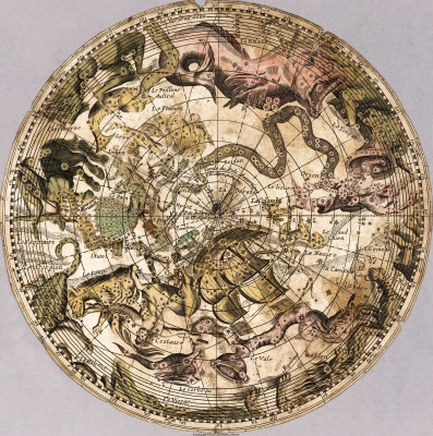 ₴ Стародавні карти високої роздільної здатності від 404 грн.: Кругла карта зоряного неба південної півкулі