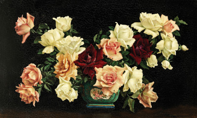 ₴ Репродукция натюрморт от 198 грн.: Розы в вазе