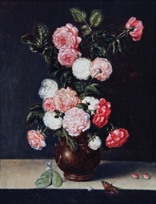 ₴ Репродукція натюрморт від 252 грн.: Натюрморт з трояндами у глиняній вазі