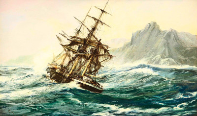 ⚓Репродукція морський краєвид від 199 грн.: Корабель, що йде на Окленд