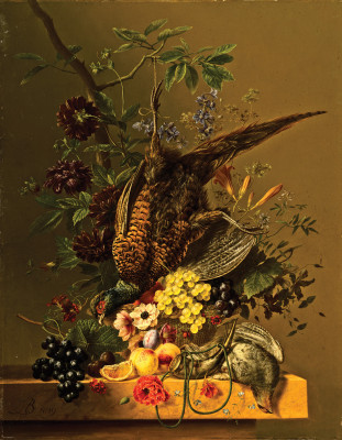 ₴ Репродукція натюрморт від 247 грн.: Натюрморт із фазаном та фруктами