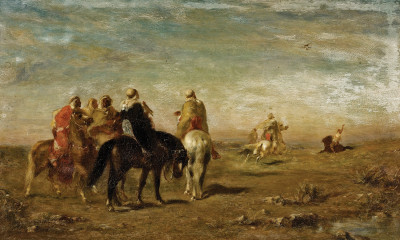 ₴ Репродукція побутовий жанр від 261 грн.: Араби на конях