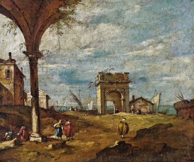 ₴ Картина городской пейзаж известного художника от 205 грн.: Каприччио с класическими руинами