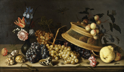 ₴ Репродукция картины натюрморт от 193 грн.: Цветы, фрукты, ракушки и насекомые