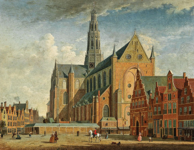 ₴ Репродукція міський пейзаж від 247 грн.: Церква святого Лаврентія, Роттердам