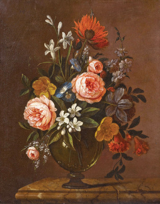 ₴ Картина натюрморт відомого художника від 255 грн.: Букет квітів в скляній вазі
