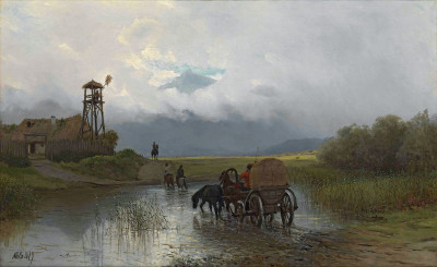 ₴ Картина пейзаж известного художника от 158 грн: Переход через реку