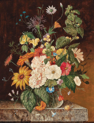 ₴ Репродукция натюрморт от 252 грн.: Цветы в стеклянной вазе