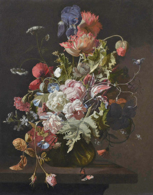 ₴ Репродукція натюрморт від 363 грн.: Натюрморт із квітами у скляній вазі