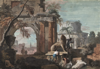₴ Картина пейзаж художника от 223 грн.: Каприччио с римскими руинами