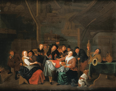 ₴ Картина бытового жанра известного художника от 210 грн.: Крестьяне веселятся в таверне
