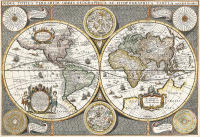 ₴ Стародавні карти з високою роздільною здатністю від 293 грн.: Нова карта світу