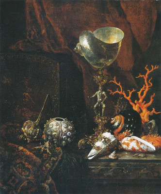 ₴ Картина натюрморт відомого художника від 175 грн.: Натюрморт з черепашками і кубок наутилуса