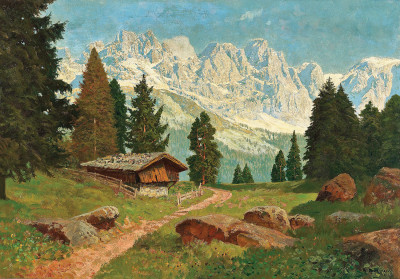 ₴ Картина пейзаж пейзаж известного художника от 168 грн: Летний пейзаж в Доломитовых Альпах
