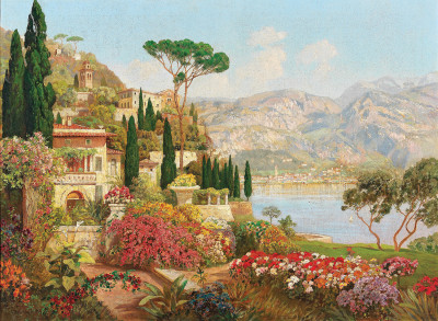 ₴ Картина пейзаж пейзаж известного художника от 177 грн: Сцена на озере Гарда