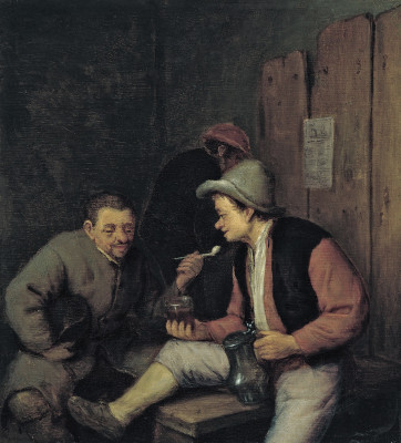 ₴ Картина побутової жанр відомого художника від 164 грн.: Селяни курять і п'ють в таверні