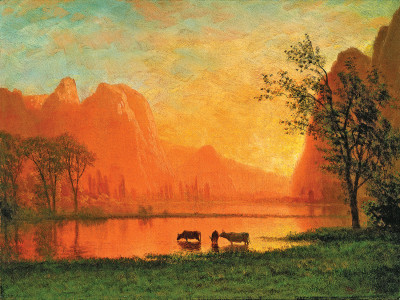 ₴ Картина пейзаж відомого художника від 154 грн.: Захід сонця в Йосеміті