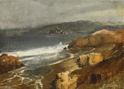 ⚓ Картина морський пейзаж відомого художника від 180 грн.: Тихоокеанське узбережжя, вид на маяк Пойнт-Боніта