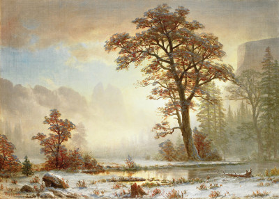 ₴ Картина пейзаж известного художника от 190 грн.: Долина Йосемити, первый снегопад года