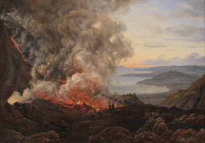₴ Репродукция пейзаж от 229 грн.: Извержение Везувия в декабре 1820