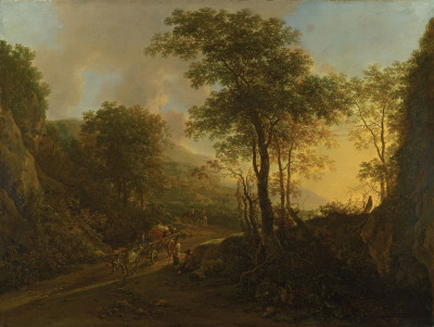 ₴ Картина пейзаж известного художника от 189 грн.: Скалистый пейзаж с повозкой