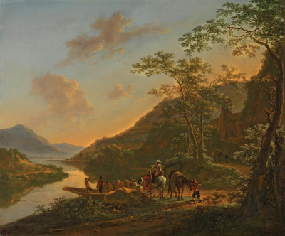 ₴ Картина пейзаж відомого художника від 203 грн.: Італійський пейзаж з паромом