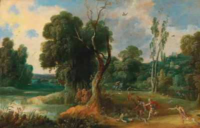 ₴ Картина пейзаж художника від 166 грн.: Мелеагрос і Аталанта в краєвиді