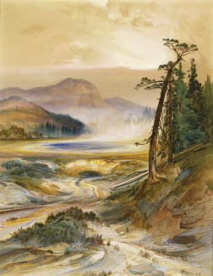 ₴ Картина пейзаж відомого художника від 175 грн.: Гейзер Ексельсіор, Єллоустонський парк