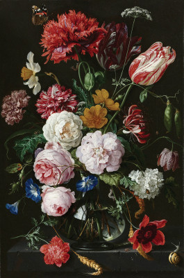 ₴ Картина натюрморт известного художника от 184 грн.: Натюрморт с цветами в стеклянной вазе