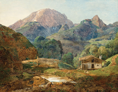 ₴ Картина пейзаж известного художника от 209 грн.: Задняя часть Вацманн в Рамзау
