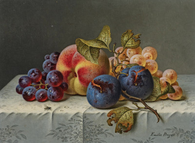 ₴ Картина натюрморт художниці від 207 грн.: Виноград і персики