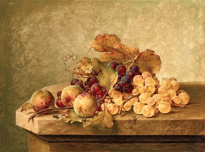 ₴ Картина натюрморт художника від 194 грн .: Виноград і сливи
